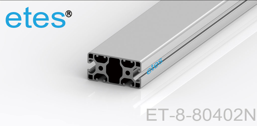 铝型材 8 系列 80x40, 2N，氧化银白   ET-8-80402N